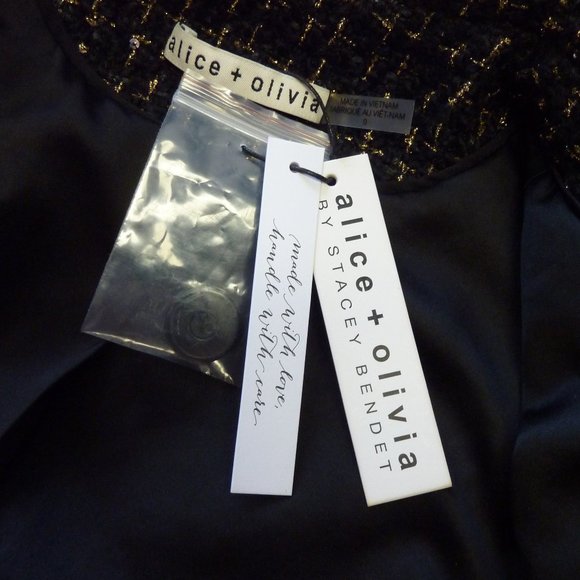 Alice + Olivia Shan Chain-Trim Tweed Jacket - Picture 16 of 16